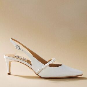 Badgley Mischa Gretel Mary Jane White Slingback Heels